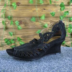 Earthies Women's Caradonna Gladiator Black Leather 7.5‎ Medium Gently Used 2025